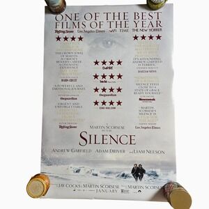 Silence 2016 Original Review Style Movie Poster 27x40 Andrew Garfield D/S